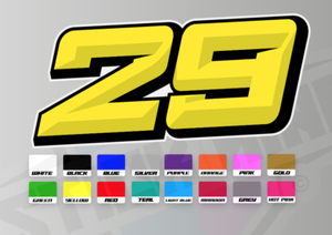 3 X Custom Racing Numbers - Vinyl Stickers / Decals - Race Motorbike LAMINATED