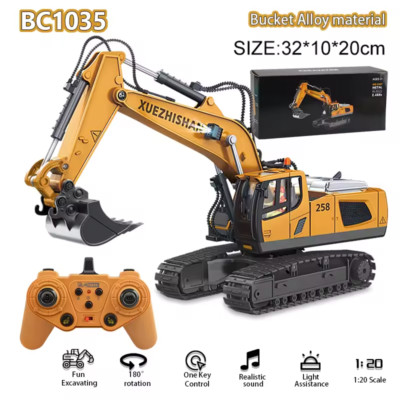1:24 RC Alu Muldenkipper, Bagger oder Planierraupe - schweres Technikspielzeug für Jungen
