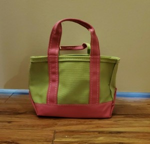Vintage Ll Bean Boat And Tote Mini Small Canvas Bag Green Pink 10x7 Rare Ebay