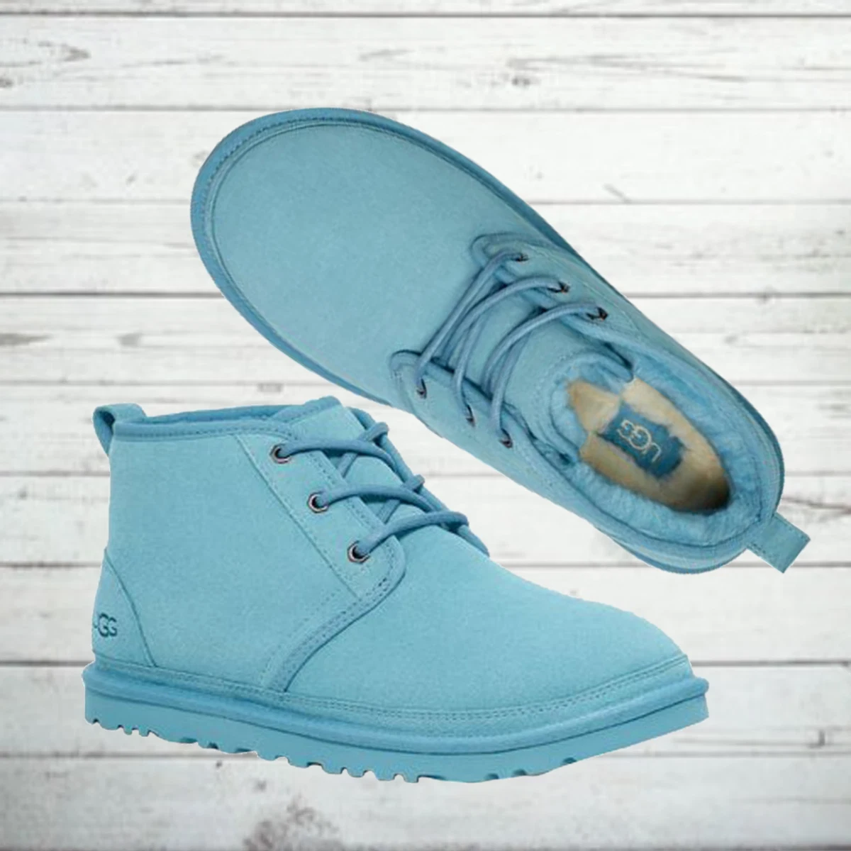 UGG Neumel Freshwater Women s Suede Lace up Boot Blue Size 11 Men 10 NEW 139