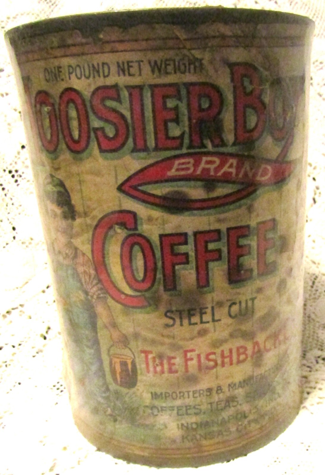 RARE HOOSIER BOY COFFEE TIN DATED 1909/1910 eBay