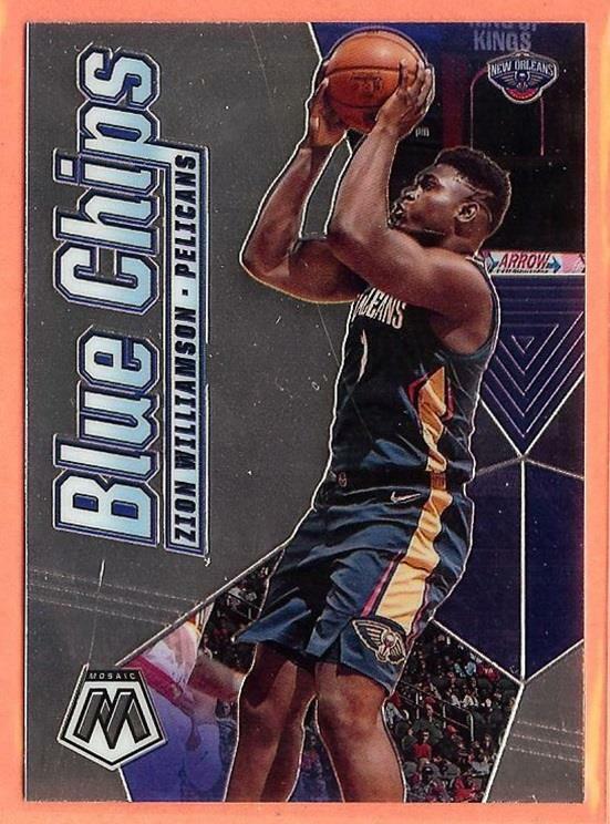 2019-20 PANINI MOSAIC BLUE CHIPS ZION WILLIAMSON RC!! #2