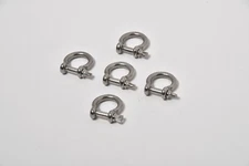 Bow Shackle M5 3/16" 5mm Nickel Plated Steel Screw Pin Anchor Rigging Pack of 5