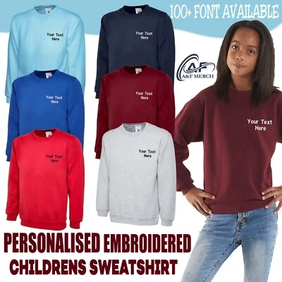 UNEEK Personalised Custom Embroidered Children's Sweatshirt Sports Uniform Kids Gifts