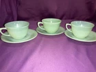 Jadeite Fire King Jane Ray teacup and saucer Cup Set Of 3