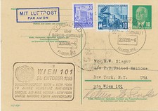DDR 1955 PAA Wien-New York (10 Jahre UNO) Sonderflug Mitl&auml;uferpost aus der DDR