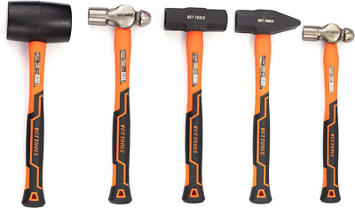 5Pc Hammer & Mallet Set, 16Oz Ball-Pein Hammer, 32Oz Ball-Pein Hammer, 32Oz Rubb