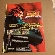 original 11-8” 2001 Project Justice Capcom ARCADE video GAME  FLYER image