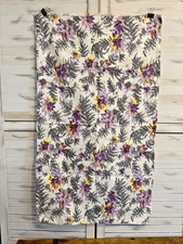 Vintage Flour Sack Fabric Bag  Purple & Yellow Floral Pattern 20 1/2” x 35” Sewn