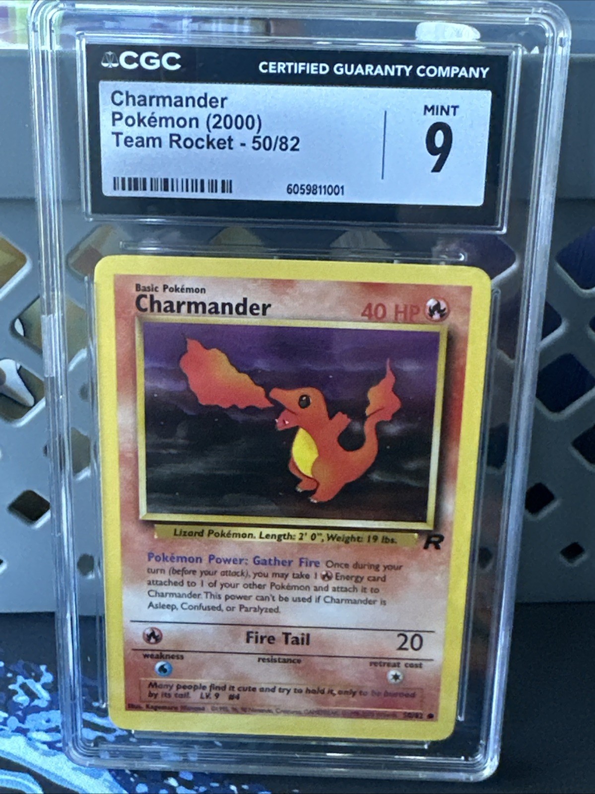 2000 Charmander 50/82 Team Rocket Pokemon Card CGC 9 Mint