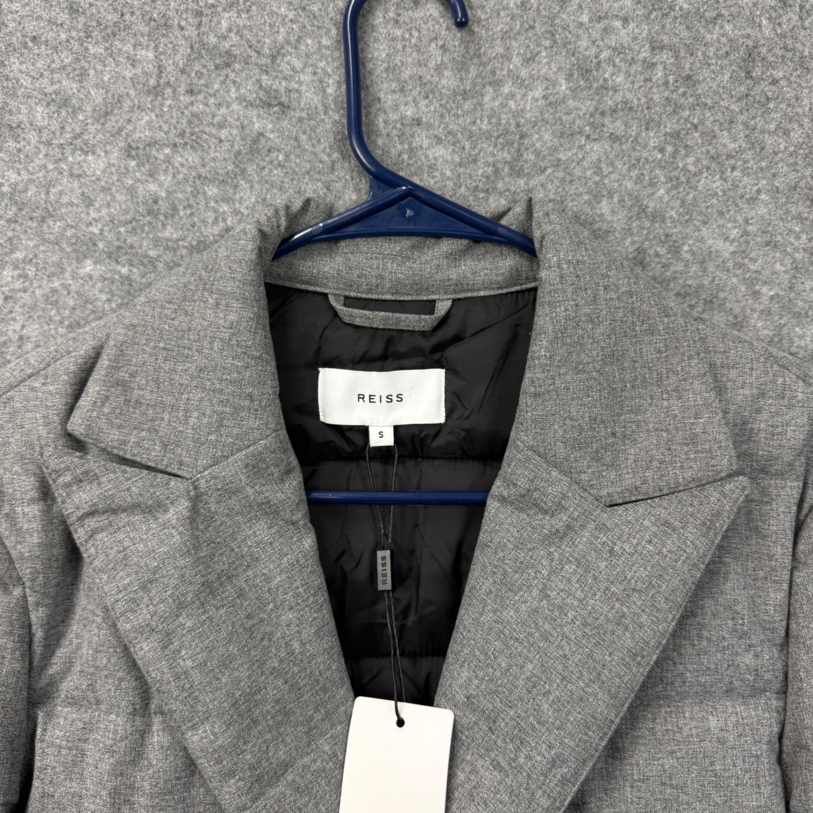 REISS Kadir Quilted Blazer Grey Puffer Coat Jacket Down Men Size S image 6
