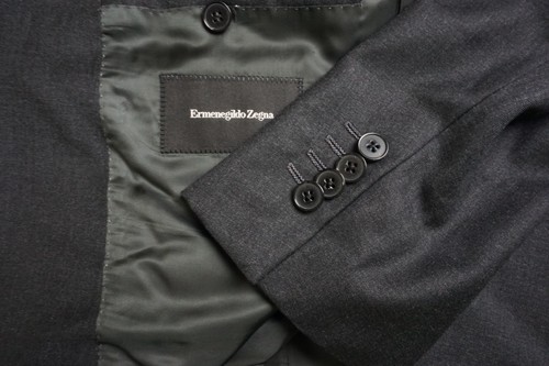 Ermenegildo Zegna Roma Wool Solid Gray 2 Pc Suit Jacket Pants Sz 42R