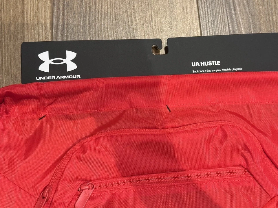 Under Armour Hustle Sack Bolso Mochila con Cordón Rojo Universitario Foto 2 de 4