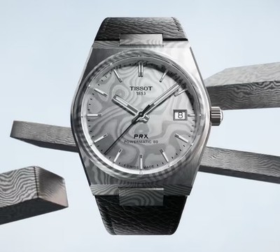 Tissot PRX Damascus Steel 38mm Grey Dial Men's Watch