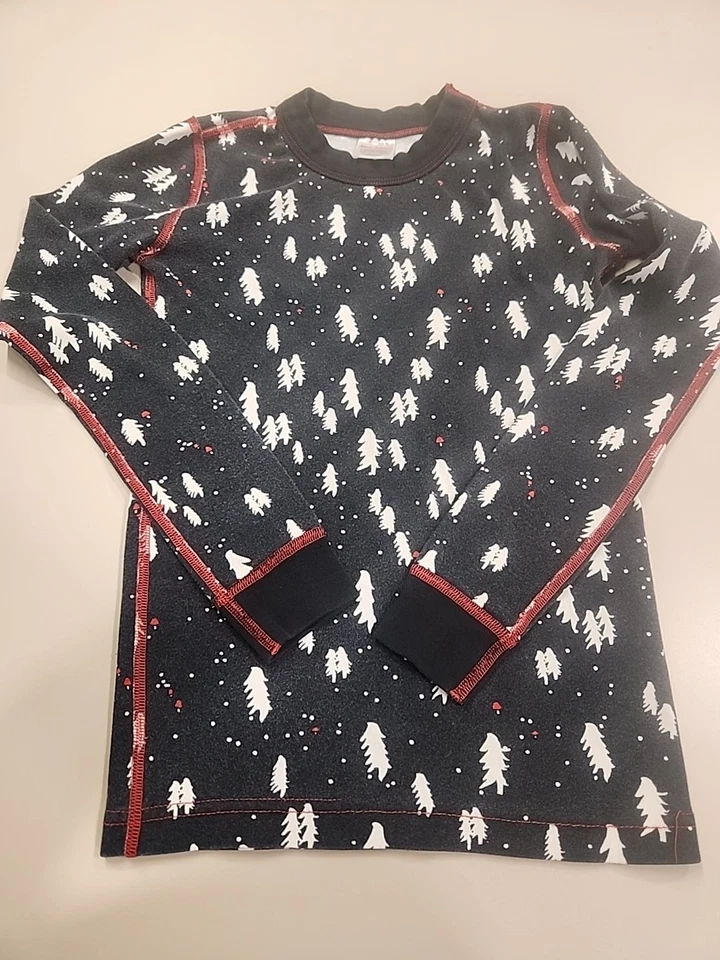 HANNA ANDERSSON Snug Fit Organic Cotton Pajamas PJ's BLACK Trees Size 10 - Image 2 of 4