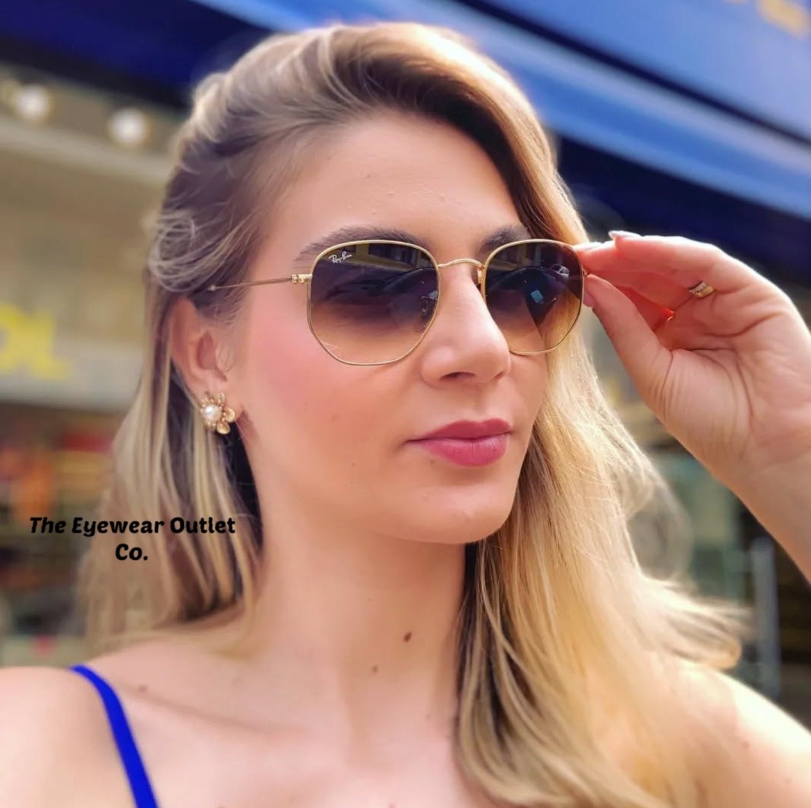 Store Display Rayban Hexagonal RB3548N Gradient Brown Lens  display picture 3