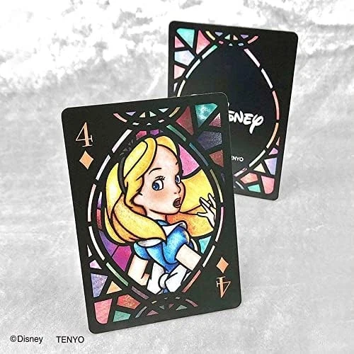 Disney Characters Stained Glass Playing Cards Lighttransmitting Ariel Trump F/S - Image 4 of 4