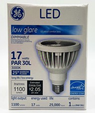 GE 20151 - LED Narrow Flood Light, PAR30 Long Neck, 17 watt, 1100 lumen, 3000K,