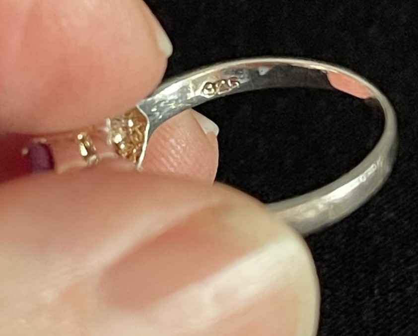 925 Sterling Silver Ring w/Ruby Type Gemstone - image 4