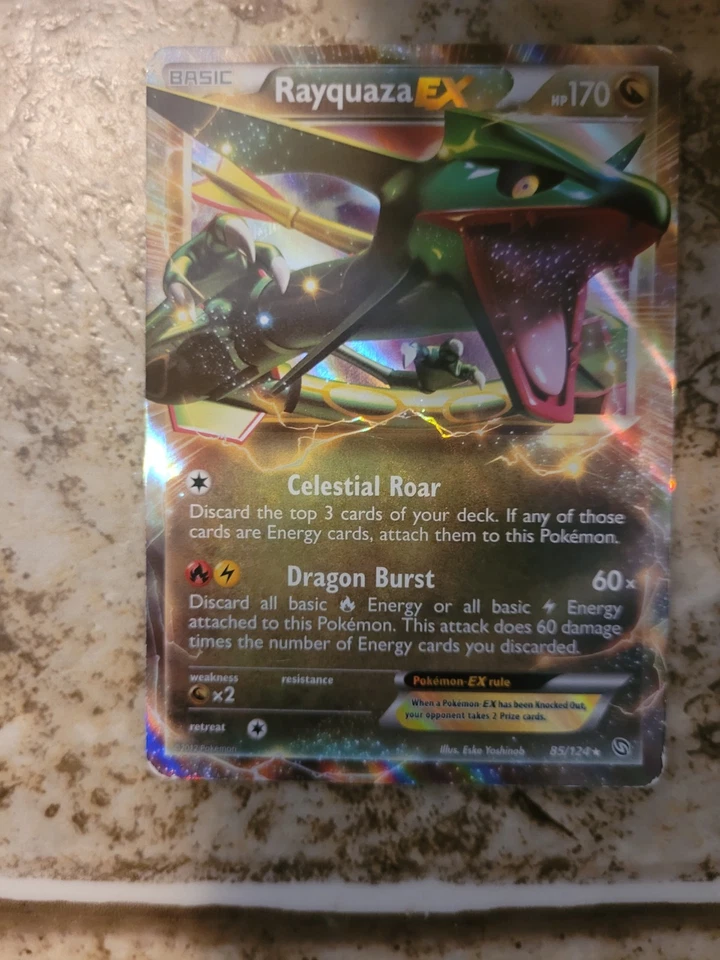 Pokemon 2012 Black & White Rayquaza EX Dragons Exalted #85/124, Holo - Image 1 of 1