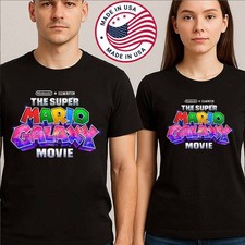 Super Mario Galaxy Movie 2026 Official Logo Black Unisex T-Shirt Nintendo Tee