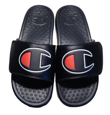 Champion Men's IPO Big C Logo Slide Sandals - Black Size 13