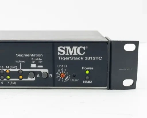 SMC SMC3312TC 12 port SMC TigerStack 3312TC 10 Base T HUB with BNC and AUI Ports - Image 3 of 4