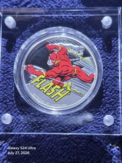 2020 1OZ .999 FINE SILVER PROOF COLORIZED COIN DC JUSTICE LEAGUE FLASH RARE!