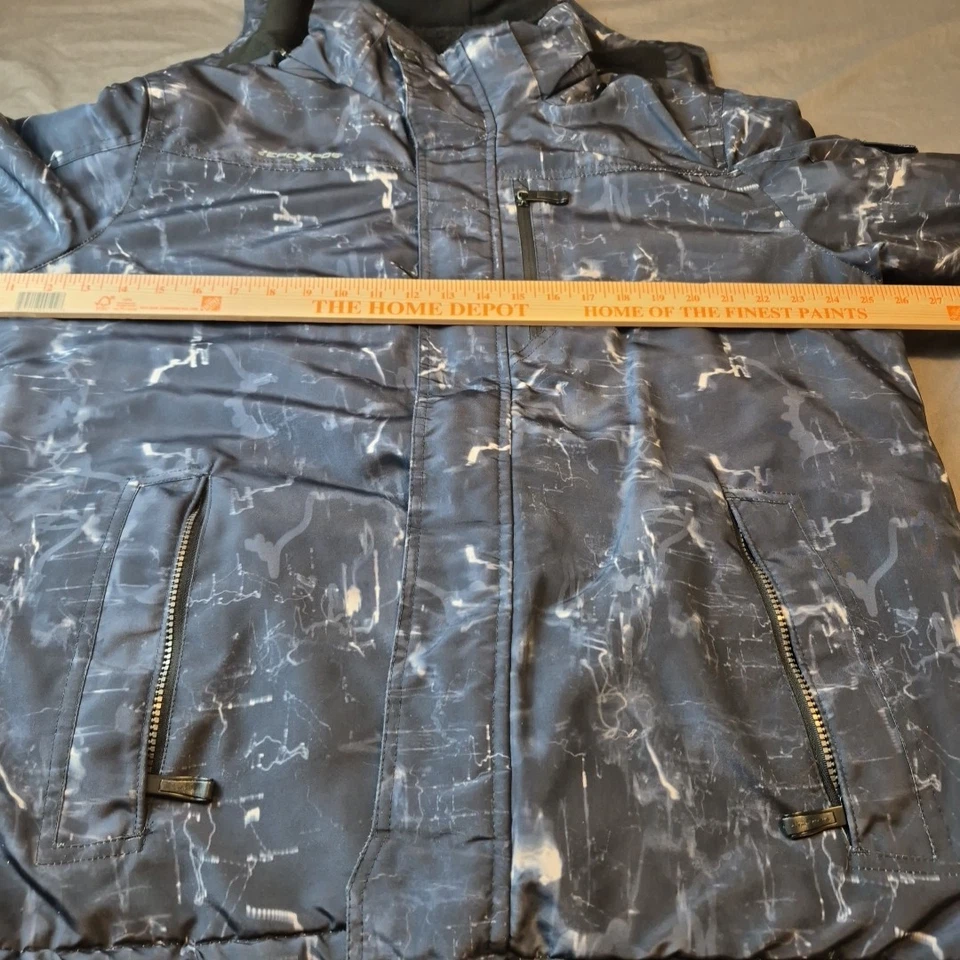 ZeroXposure Boarding Co Hombres Chaqueta con Capucha Azul Blanco Talla Grande Snowboard Foto 3 de 4