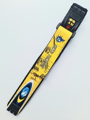 Swatch: Original-Textil-Klettband '' Goodwill Games '' (SHB101) New/Top-Rarität