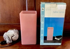 Pink Glass Table Lamp New Old Stock 8 3/4” Tall RTH Modern Vintage Original Box