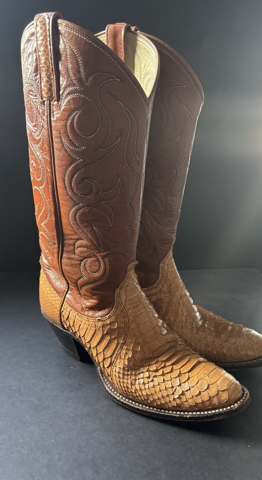 Dan Post Python Snakeskin Women’s 7.5 Leather Wes… - image 2