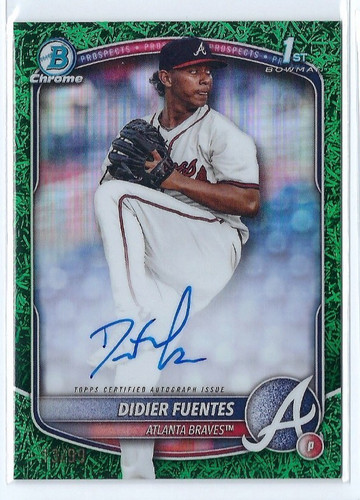 Didier Fuentes [Grass Green] #CPA-DFU 2025 Bowman Chrome Prospect Autograph card
