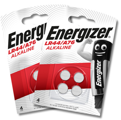 8 Pack Energizer LR44 A76 1.5V Alkaline Batteries 2x4-Pack  Exp. 12/2025