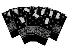 New Cotton Paisley Bandanas Black 10  Pack Scarf Headwrap Handkerchief Crafting