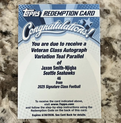 2025 Topps Signature Jaxon Smith-Njigba Teal (RAW)