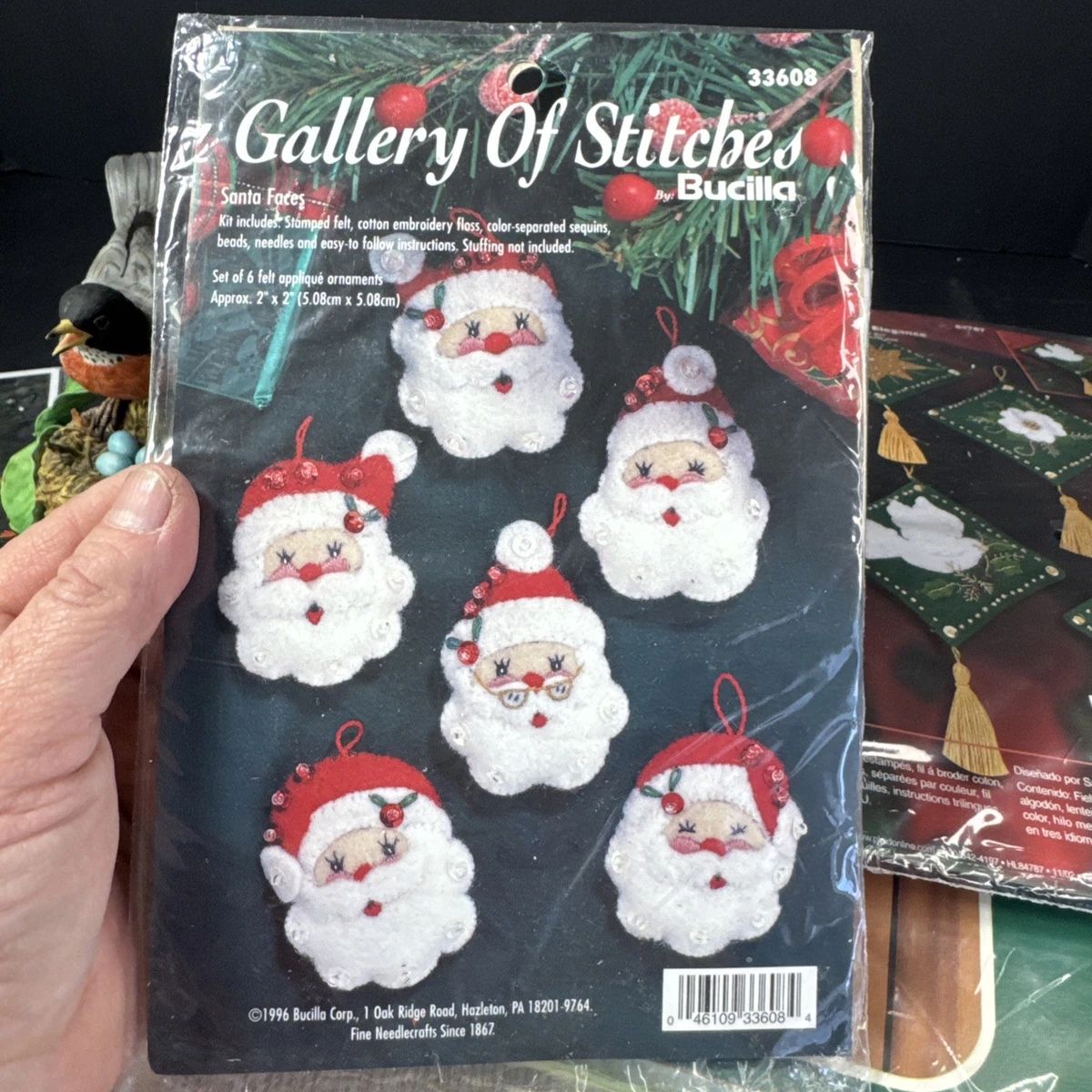 Bucilla Felt Applique Ornament Kit, Night Before Christmas, Set of 6