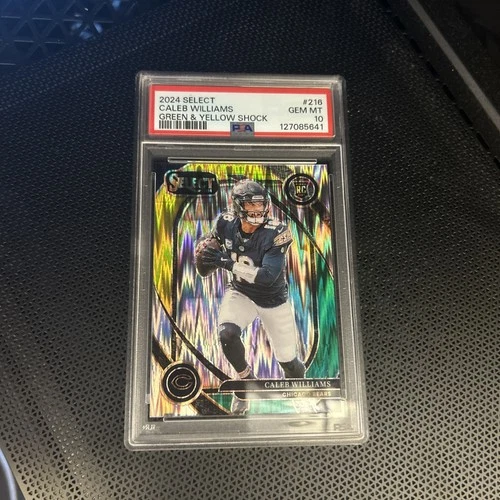 2024 Panini Select - Caleb Williams Green & Yellow Shock Prizm Rookie - PSA 10