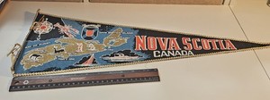 Vintage NOVA SCOTIA CANADA FELT PENNANT Gold Trimmed 25"