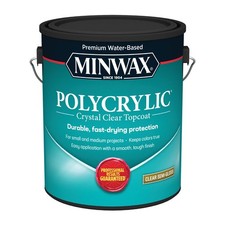 Minwax Polycrylic Protective Finish 1 Gallon Clear Top Coat Semi Gloss 80 Hou...