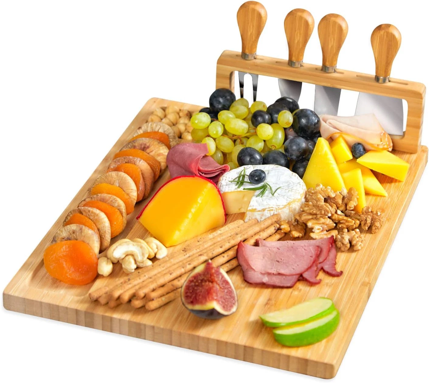 RoyalHouse Bamboo Cheese Board and Charcuterie Boards Set & 1