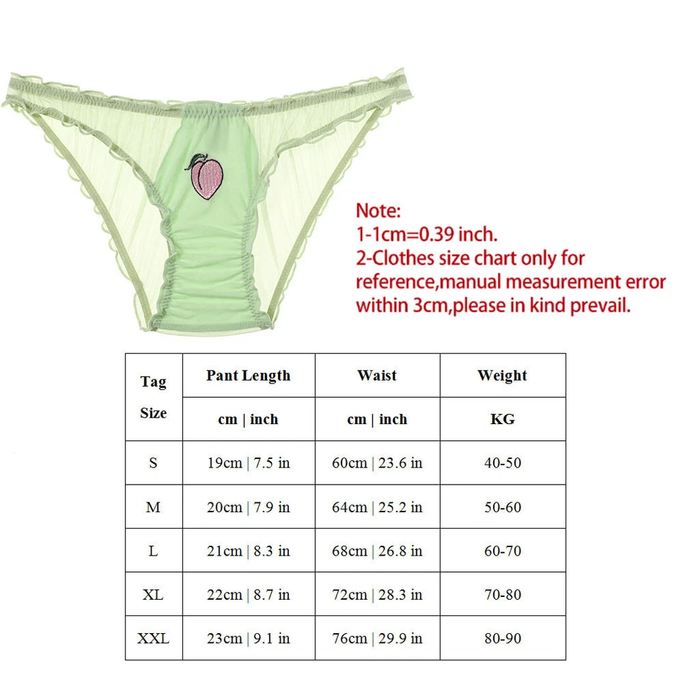 Women's Lace Ruffles Low Waist Thongs Panties Intimate G-String Briefs Underwear - Image 4 of 4