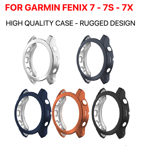 Case For Garmin Fenix 7 7S 7X Pro Heavy Duty TPU Cover Protector Bumper Shell - Afbeelding 1 van 27