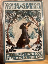 Dachshund Dog Lover Themed 12"x8" Tin Decor Sign NEW