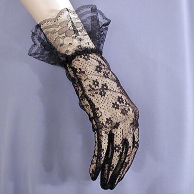 Lace Wrist Length Shortie Stretch Gloves Prom - G183