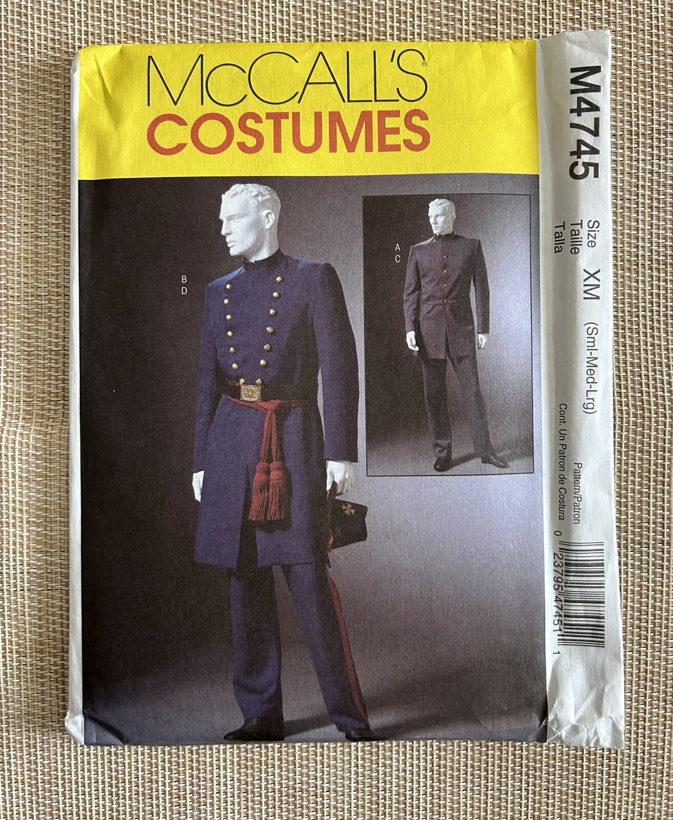 McCall's 4745 Men's Civil War Costume Pattern Size S M L eBay