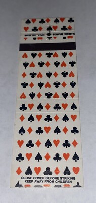 Vintage Matchbook Cover Matchcover White Hearts Spades Clubs Diamonds