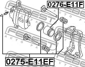 0276-E11F FEBEST Piston brake caliper for AUDI CHRYSLER CITROËN 