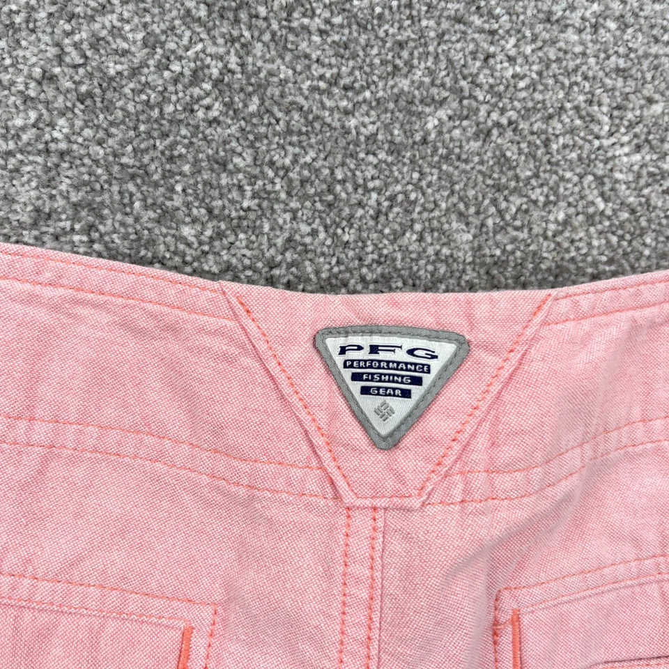 Pantalones Cortos Columbia PFG Mujer 8 Rosa Chino tiro medio sarga pesca ligera damas Foto 4 de 4