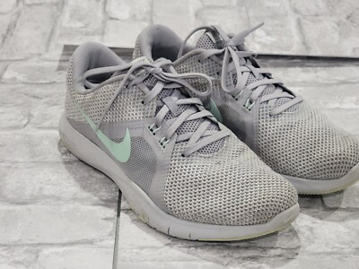Nike Women's Flex Trainer 8 Gray Teal Running Shoes AJ8168-003 Size 8